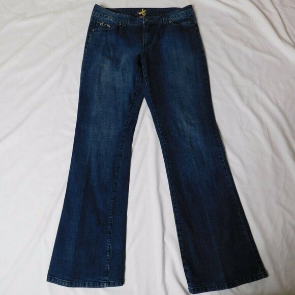 db Premium Womens Boot Cut Jeans Size 8 Rhinestone Embellished Stone Wash Denim - Picture 4 of 8